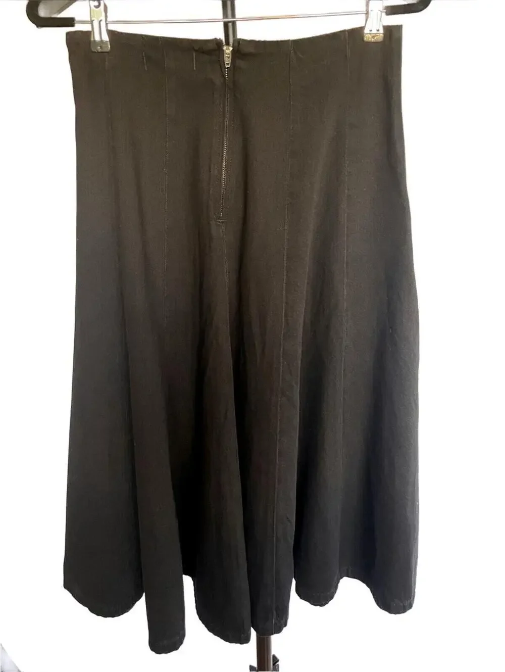 Madewell Airy Denim Circle Skirt Black A-Line Size 28 New With Tags